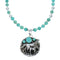 Navajo Turquoise Sterling Silver Bead Necklace And Pendant Set X11192